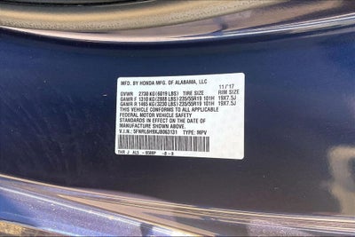 2018 Honda Odyssey Elite