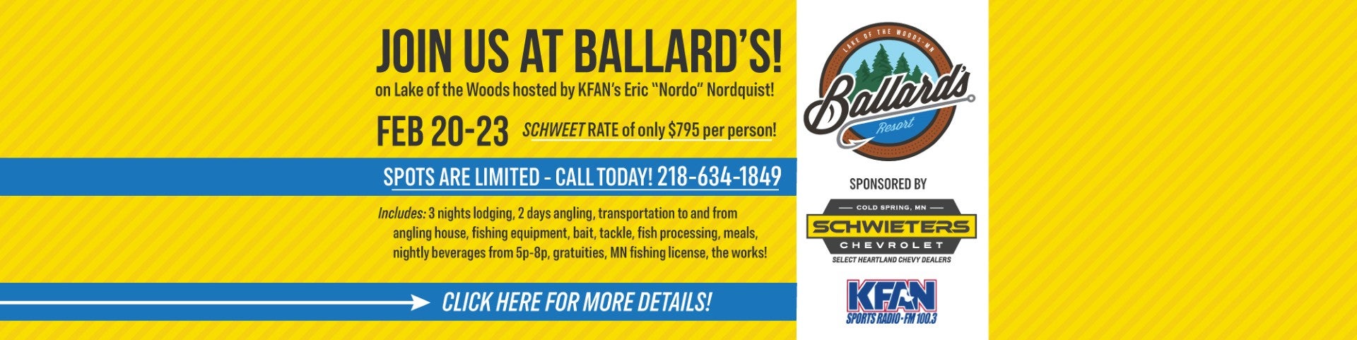 Ballard's fishing Schweet rate of only $795 per person