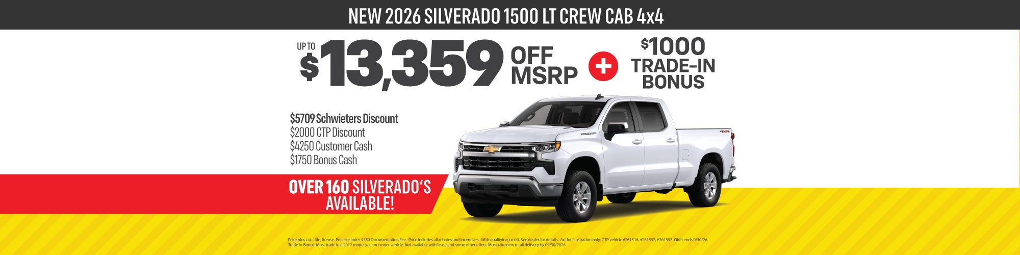 New 2026 Silverado 1500 LT Off MSRP offer